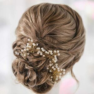 Wedding Gold Hair Pins Pearl Hairpins Hair Set Jewelry Decorative Bridal
